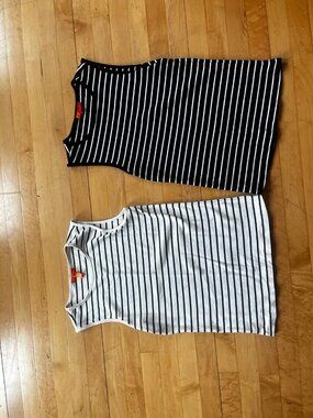 Joe Fresh Black & White Striped Tank Tops - Set of 2